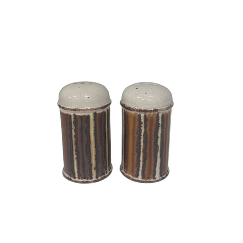 Midwinter (England) Stonehenge Earth Stoneware salt and pepper shakers 70s Design