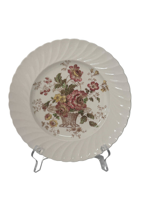 Royal Staffordshire (England) "Chelsea Rose" dinner plate designed by Clarice Cliff