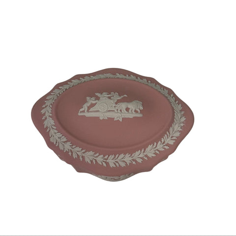 Wedgwood (England) Jasperware pink oval trinket box