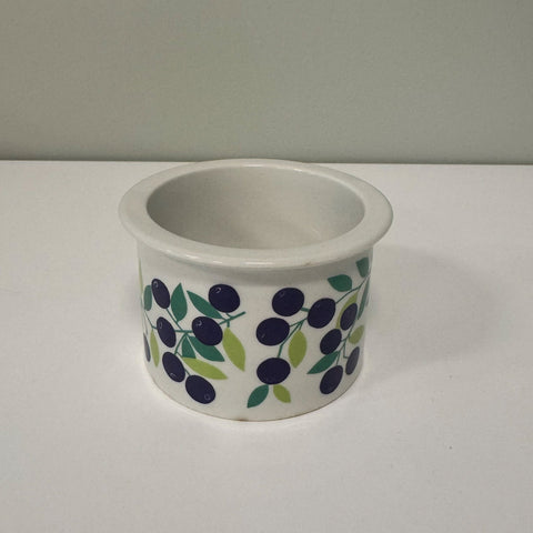 Arabia (Finland) "Pomona" blueberry jam pot designed by Raija Uosikkinen