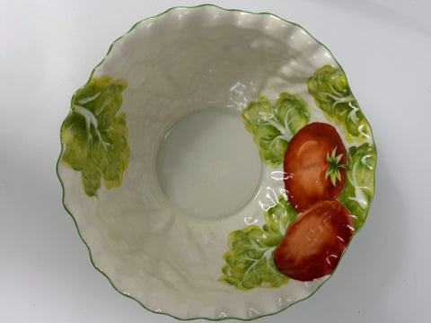 Noritake Leaf Salad bowl Majolica tyle, platter and servers, early 1930's