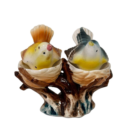 Vintage (Japan) birds in a nest salt and pepper shakers