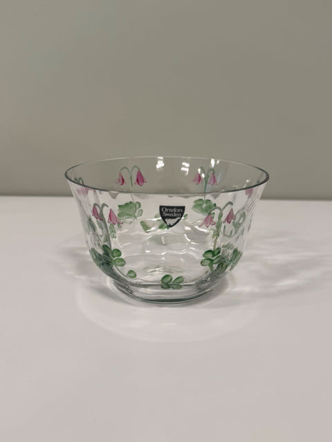 Orrefors (Sweden) hand-painted "Linnea" small bowl by Eva Englund
