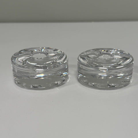 Orrefors (Sweden) pair of vintage candle holders