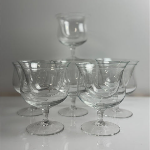 Mid Century, set of six prawn cocktail glasses
