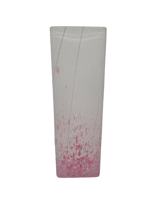 Kosta Boda (Sweden) Stuart Strathearn Davies speckled dusty pink white glass vase 23 cm high