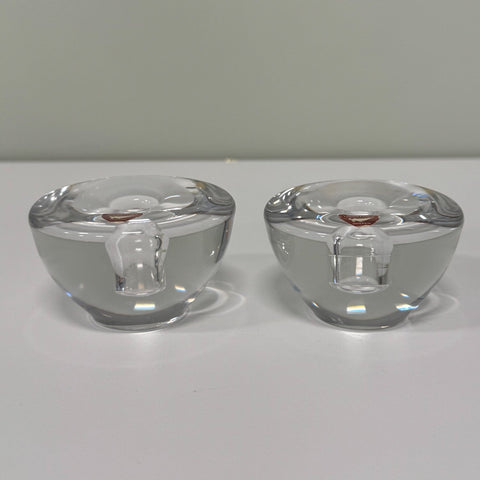 Orrefors (Sweden) pair of vintage candle holders