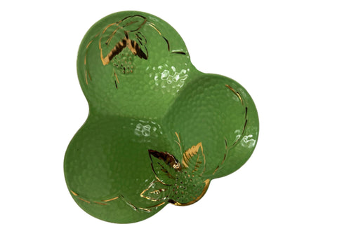 Wade, England emerald gold three segmented dish