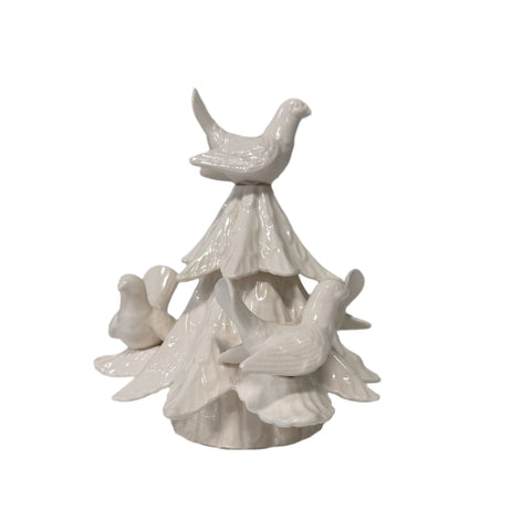 Fitz and Floyd (Japan) Christmas and dove tree candle holder