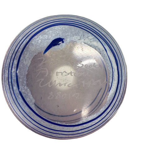 Kosta Boda (Sweden) "Ocean" white with blue mini vase designed by Ulrica Hydman-Vallien