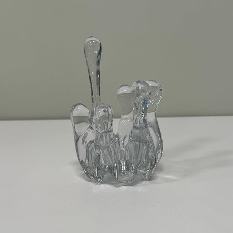 Bergdala Glasbruk (Sweden) "finger drop" small candleholder