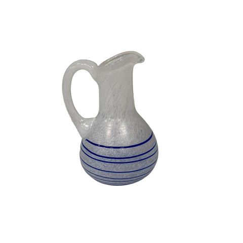 Kosta Boda (Sweden) "Ocean" white with blue mini vase designed by Ulrica Hydman-Vallien