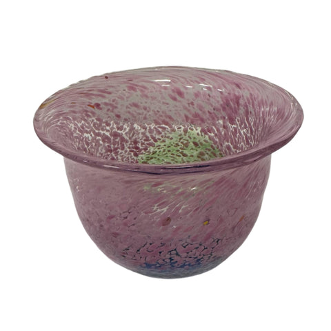Kosta Boda (Sweden) vase by Ulrica Hydman-Vallien pink splatter glass