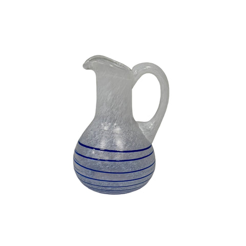 Kosta Boda (Sweden) "Ocean" white with blue mini vase designed by Ulrica Hydman-Vallien