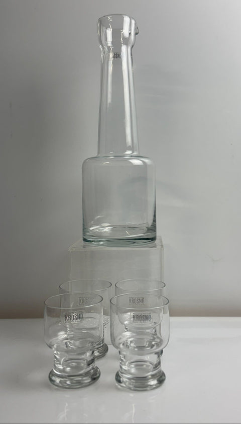Krosno (Poland) decanter and set of four glasses