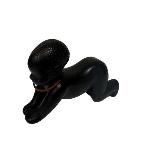 Barsony (Australia) black baby crawling figurine