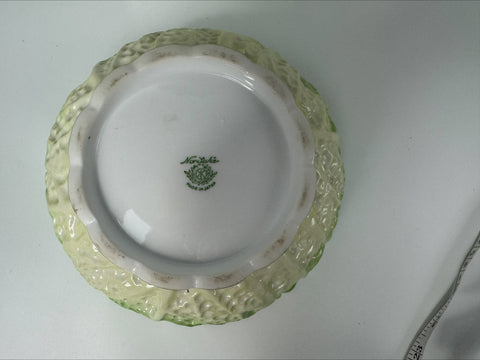 Noritake Leaf Salad bowl Majolica tyle, platter and servers, early 1930's