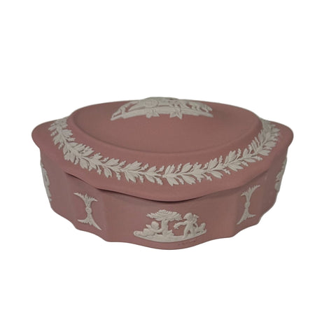 Wedgwood (England) Jasperware pink oval trinket box