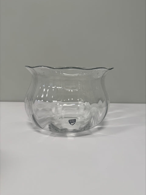 Orrefors (Sweden) ribbed paneled glass vase