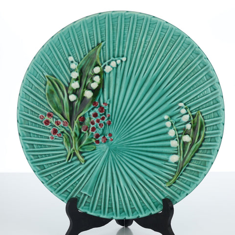 Schramberg-Marie Louise (Germany) "Lily of the Valley" green plate with florals Servingware Coco Retrotique
