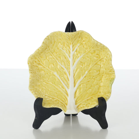 Secia (Portugal) majolica ware yellow cabbage leaf plate, small Majolica Ware Coco Retrotique