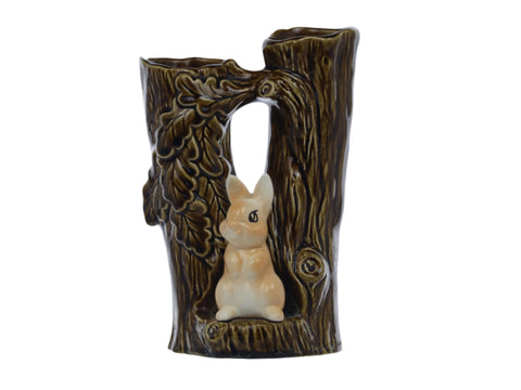 SylvaC, vintage ceramic vase - rabbit perched againt oak tree model 4243 Ceramics pottery and porcelain Coco Retrotique