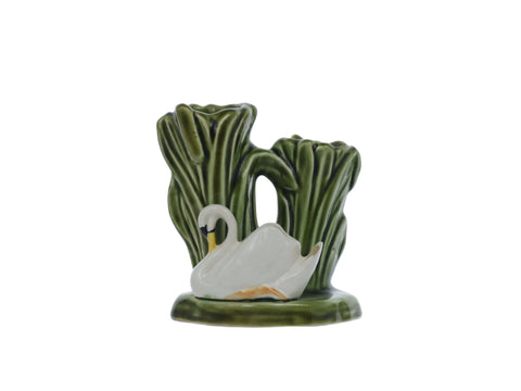 SylvaC, vintage ceramic vase - swan swimming against green reeds, model 4393 Ceramics pottery and porcelain Coco Retrotique